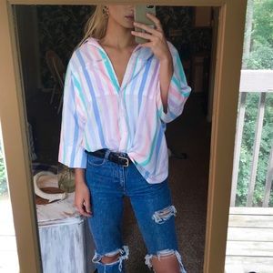 Vintage pastel button down top